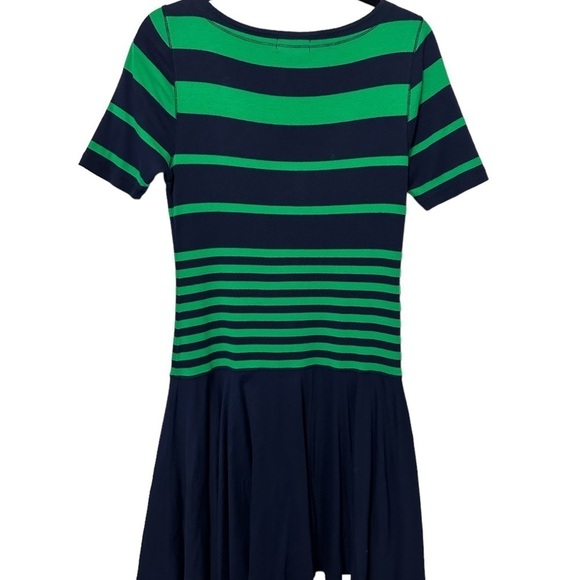 LAUREN JEANS RALPH LAUREN NAVY/GREEN STRIPED DRESS PM Preppy Holiday - Picture 2 of 6